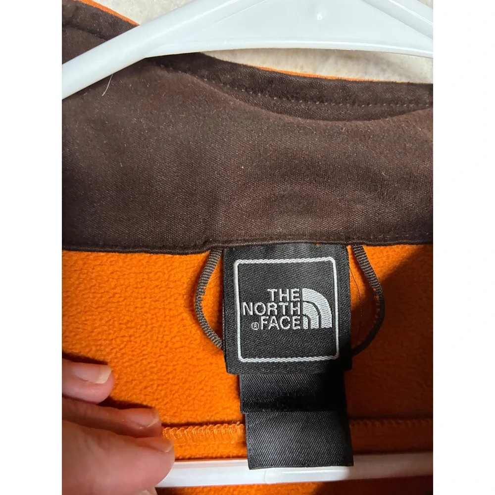 The North Face Apex Softshell Jacket Mens Orange Full Zip Fleece Lined 7737